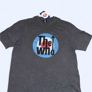The Who Band T-Shirt Gray Graphic Tee Classic Rock Size L